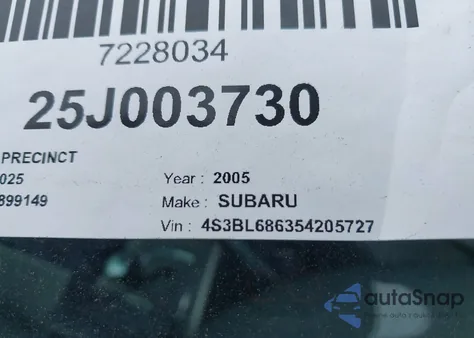 2005 Subaru Legacy 2.5Gt из США, поврежденный, VIN 4S3BL686354205727